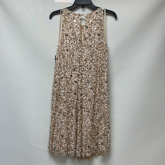 Aidan Mattox flare sleeveless sequins cocktail dress - Picture 7 of 9